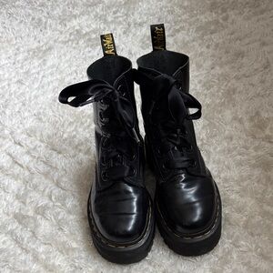Dr. Martens Black Leather Combat Boots
